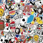 50 autocollants marques