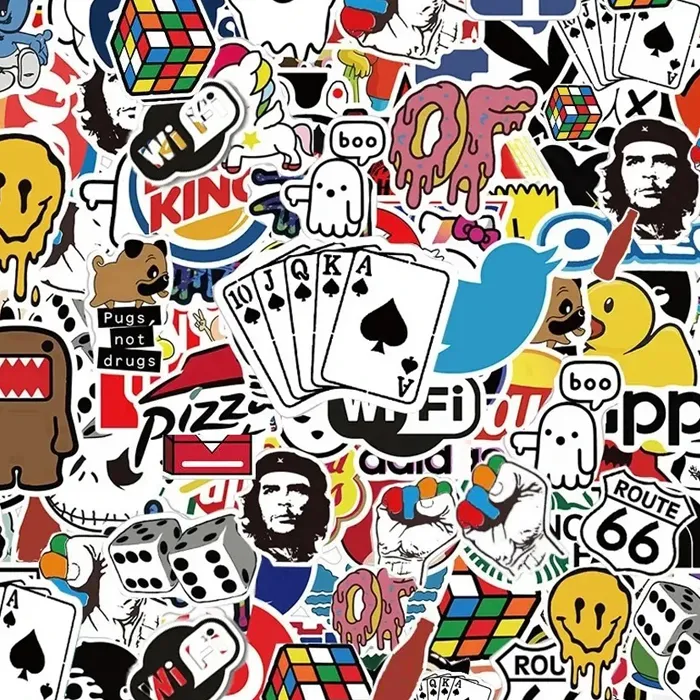 50 autocollants marques