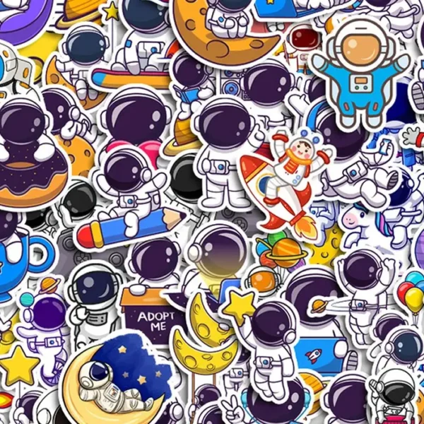 50 autocollants astronautes