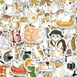 50 autocollants chat kawaii
