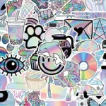 50 autocollants holographiques