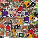 50 autocollants skate