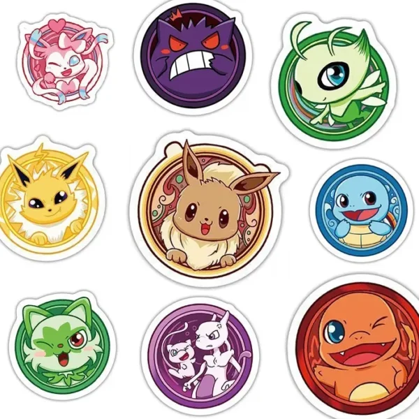 50 autocollants Pokémon Badges
