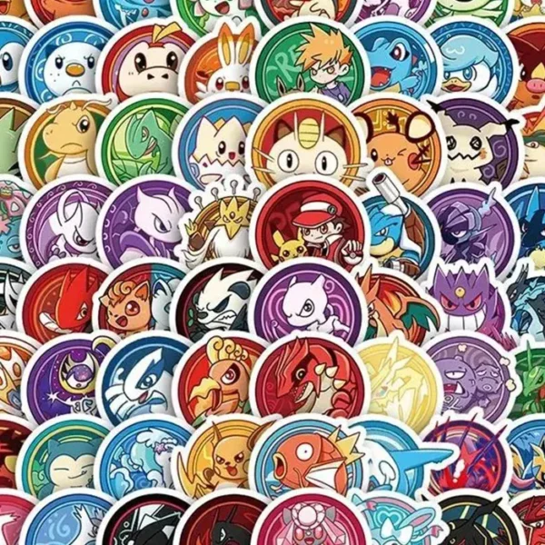 50 autocollants Pokémon badges