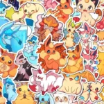 50 autocollants Pokémon évoli