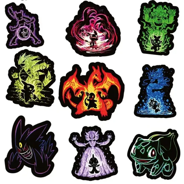 50 autocollants Pokémon Néons