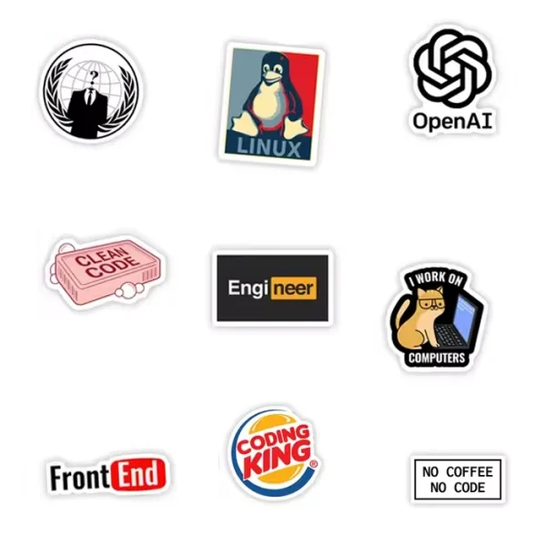 50 autocollants Développeur web