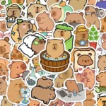50 autocollants capybara
