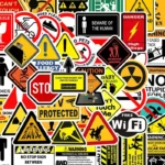 50 autocollants danger