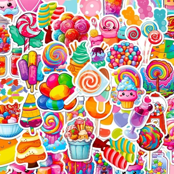 50 stickers sucreries et bonbons