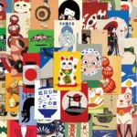 50 autocollants Japon art