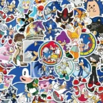 50 autocollants Sonic