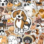 50 autocollants chien cartoon
