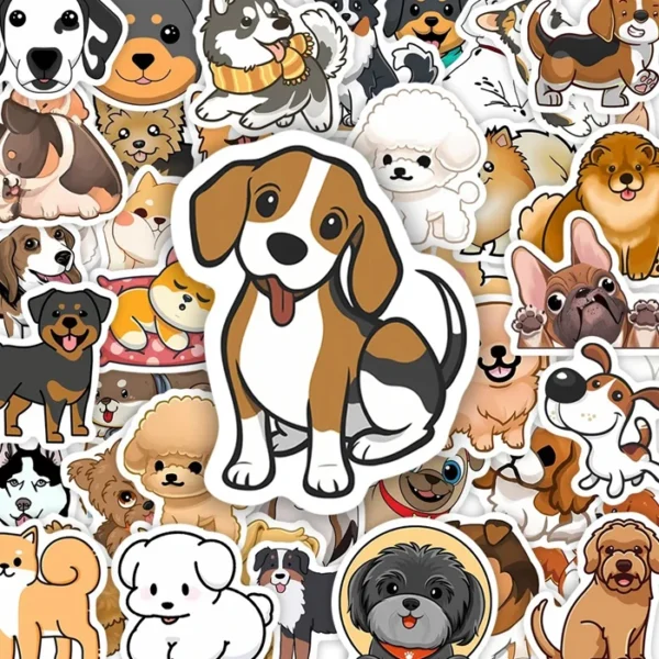 50 autocollants chien cartoon