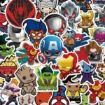 50 autocollants Mini Marvel
